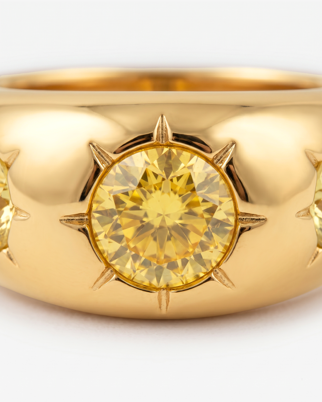 Yoa - Stone dome ring - Stainless steel