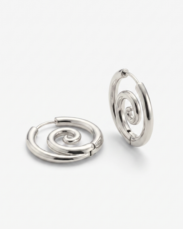 Portici - Twirl hoop earrings - Stainless steel