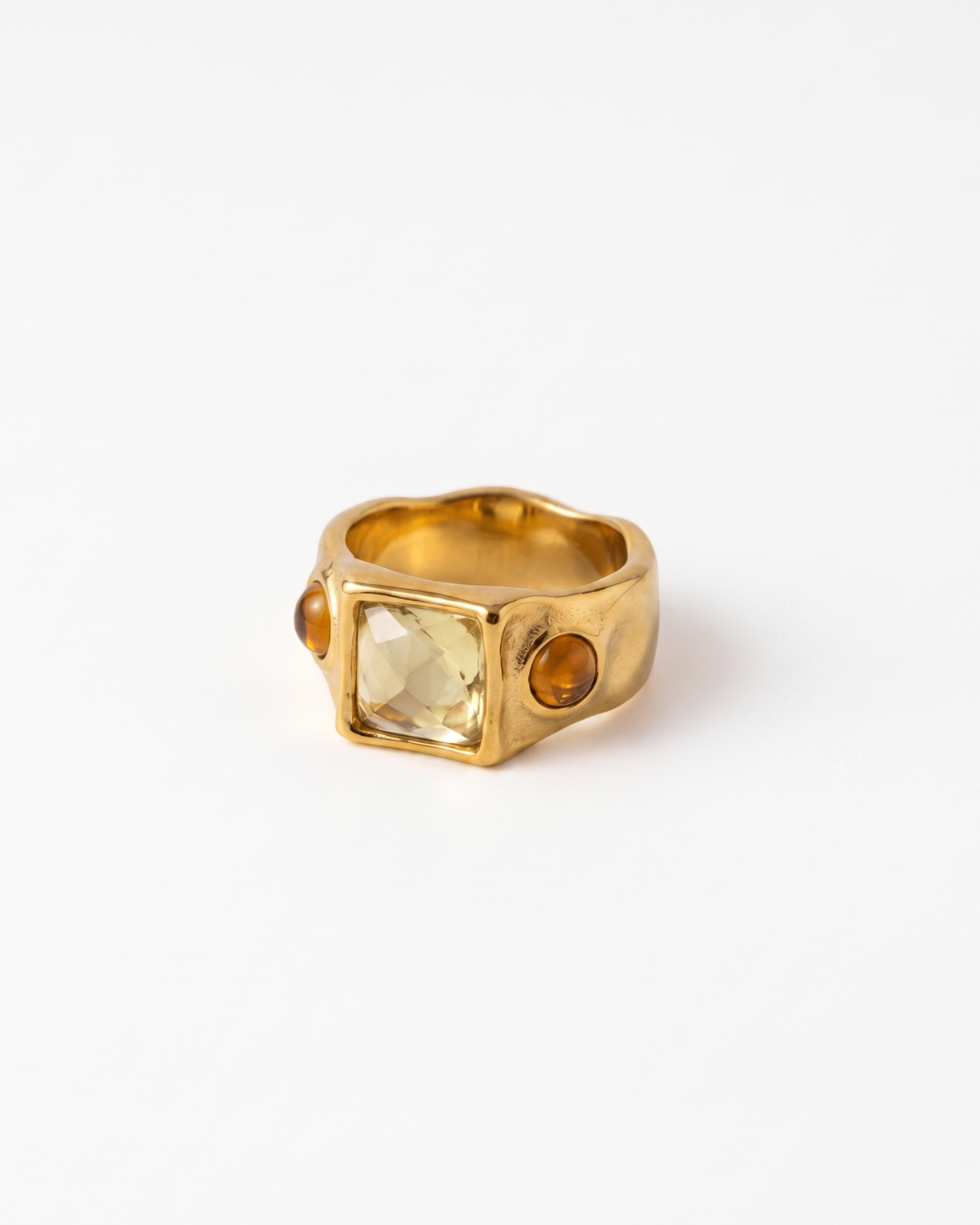 Emma - Chunky stone ring - Stainless steel