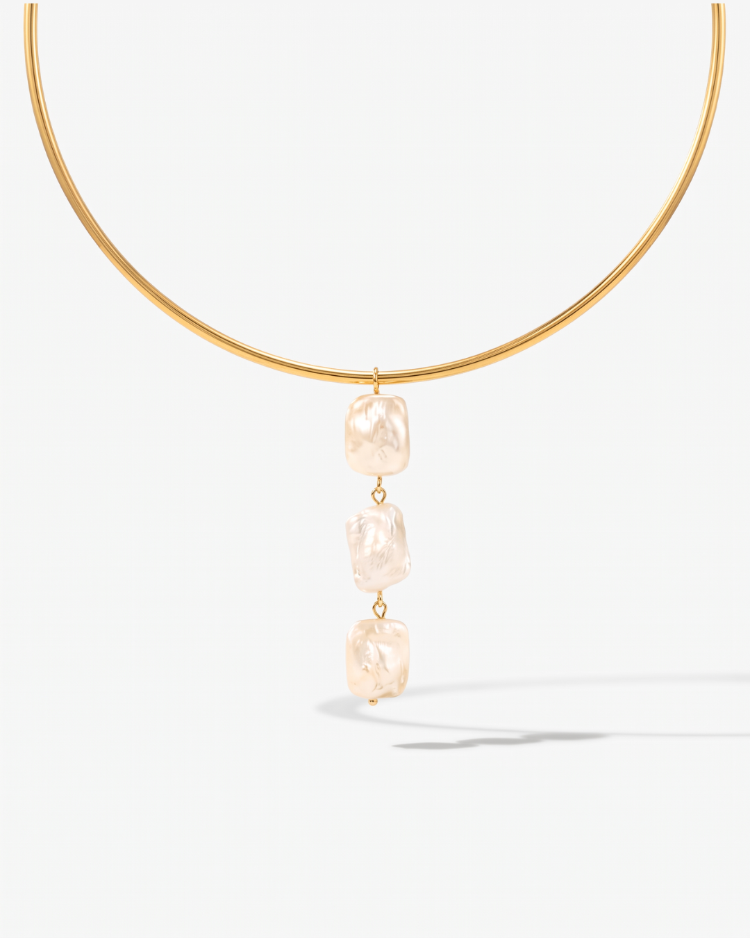 Perla - Pearl collar necklace - Stainless steel