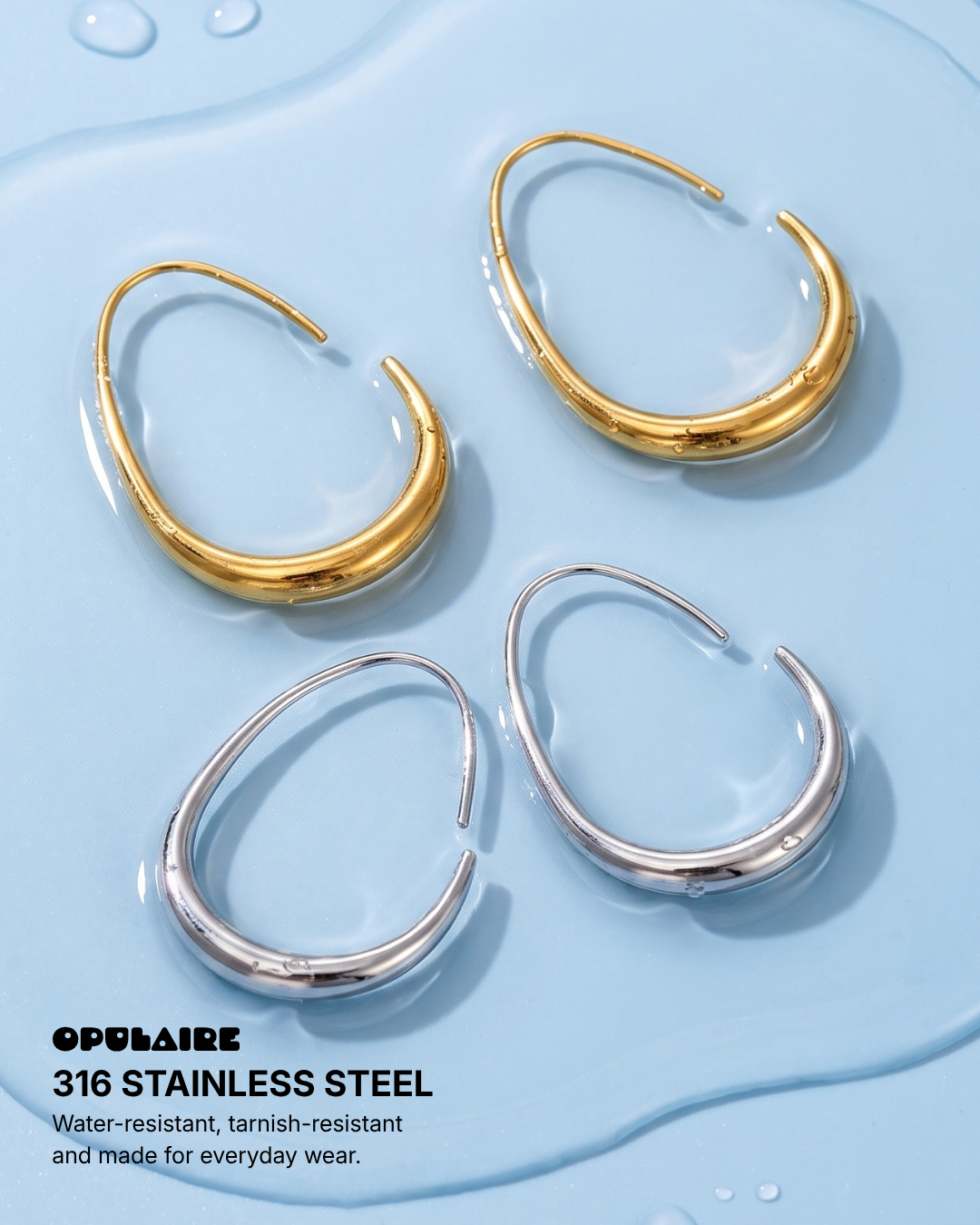 Kinea - Threader hoop earrings - Stainless steel