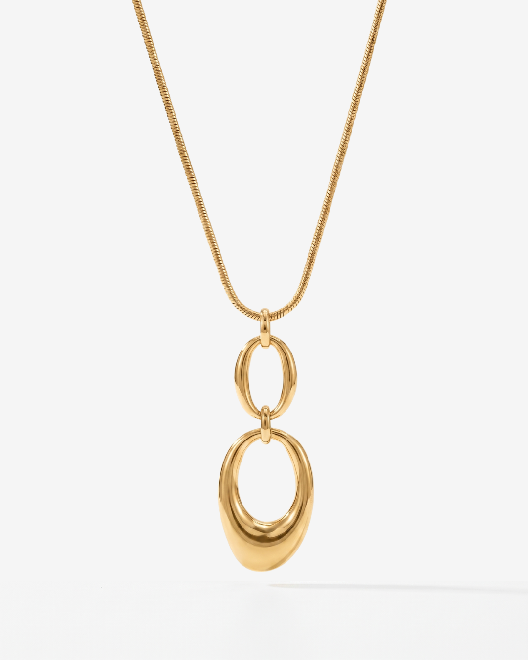 Robin - Double oval pendant necklace - Stainless steel