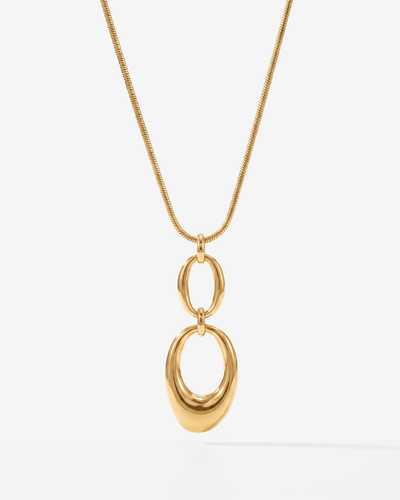 Robin - Double oval pendant necklace - Stainless steel