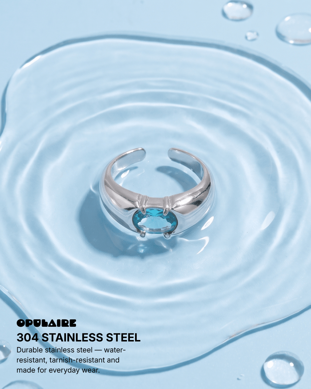 Ada ring - Opulaire - WATERPROOF jewelry - Adjustable -