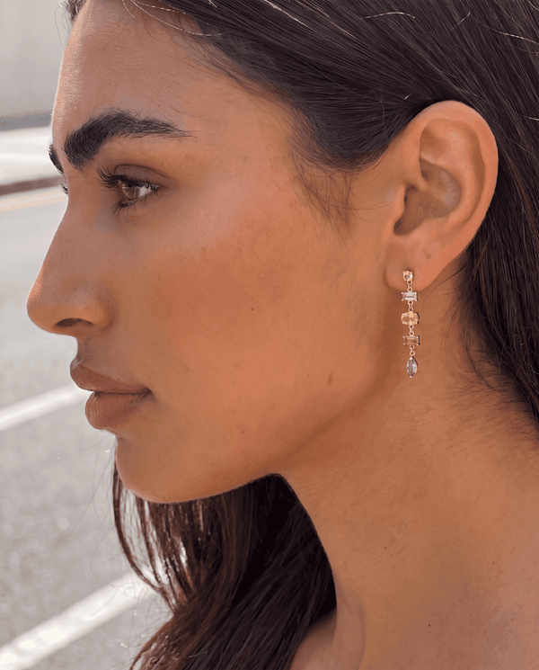 Aliana - Pastel crystal earrings - Stainless steel - Opulaire - WATERPROOF jewelry - 
