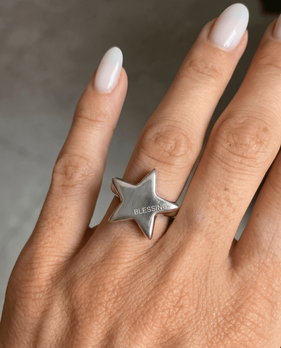 Blessing - Chunky star ring - Stainless steel