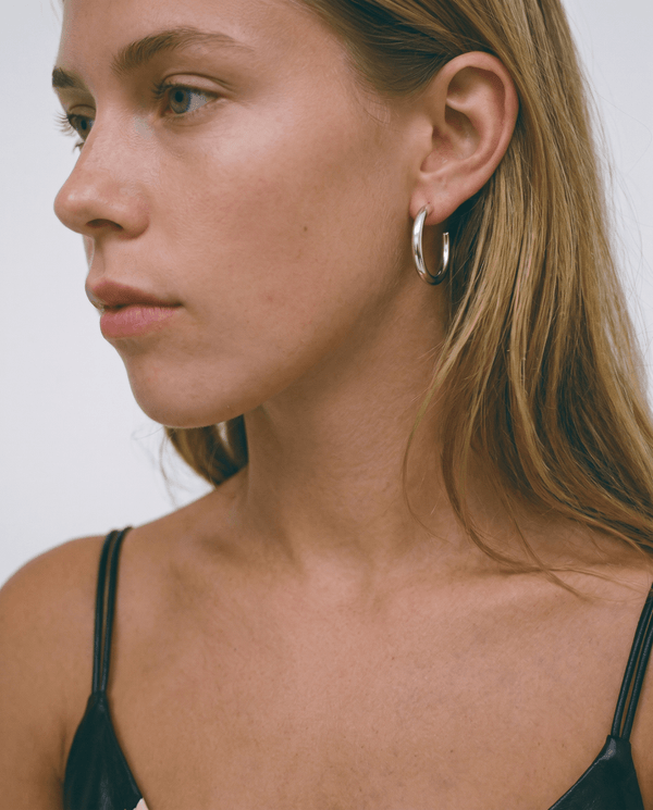 Britney - Open hoop earrings - Stainless steel - Opulaire - WATERPROOF jewelry - 