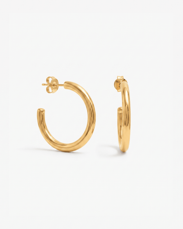 Britney - Open hoop earrings - Stainless steel - Opulaire - WATERPROOF jewelry - 