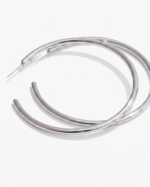 Britney - Open hoop earrings - Stainless steel - Opulaire - WATERPROOF jewelry - 