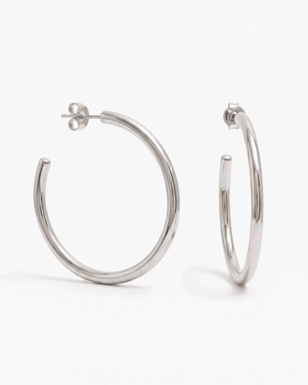 Britney - Open hoop earrings - Stainless steel - Opulaire - WATERPROOF jewelry - 