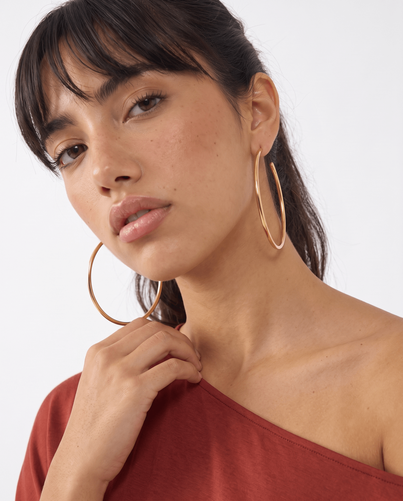 Britney - Open hoop earrings - Stainless steel - Opulaire - WATERPROOF jewelry - 