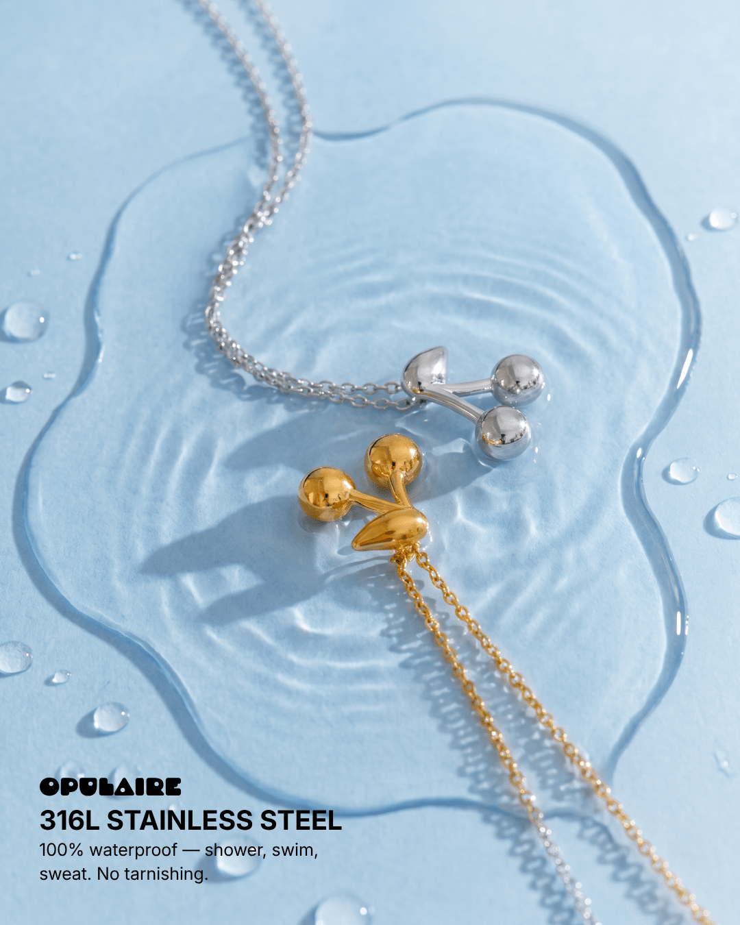 Cherry necklace - Opulaire - WATERPROOF jewelry - 