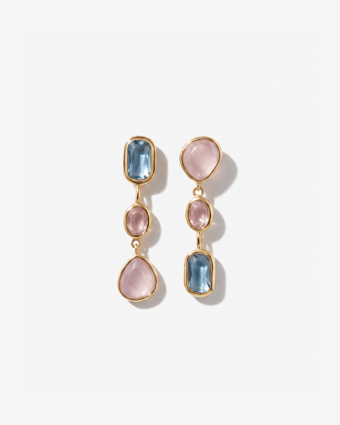 Cillian - Bezel drop earrings - Stainless steel - Opulaire - WATERPROOF jewelry - 