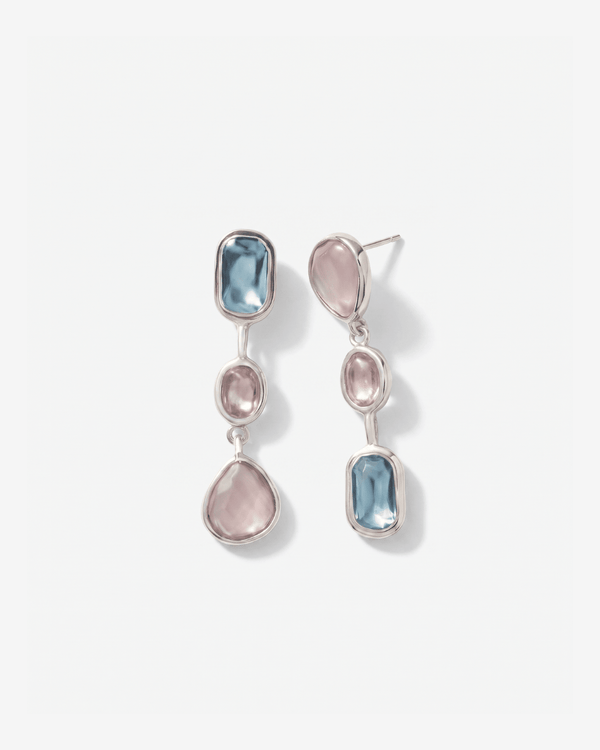 Cillian - Bezel drop earrings - Stainless steel - Opulaire - WATERPROOF jewelry - 