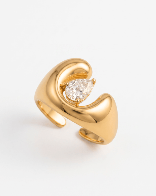 Clara - Chunky dome ring - Stainless steel - Opulaire - WATERPROOF jewelry - Adjustable -