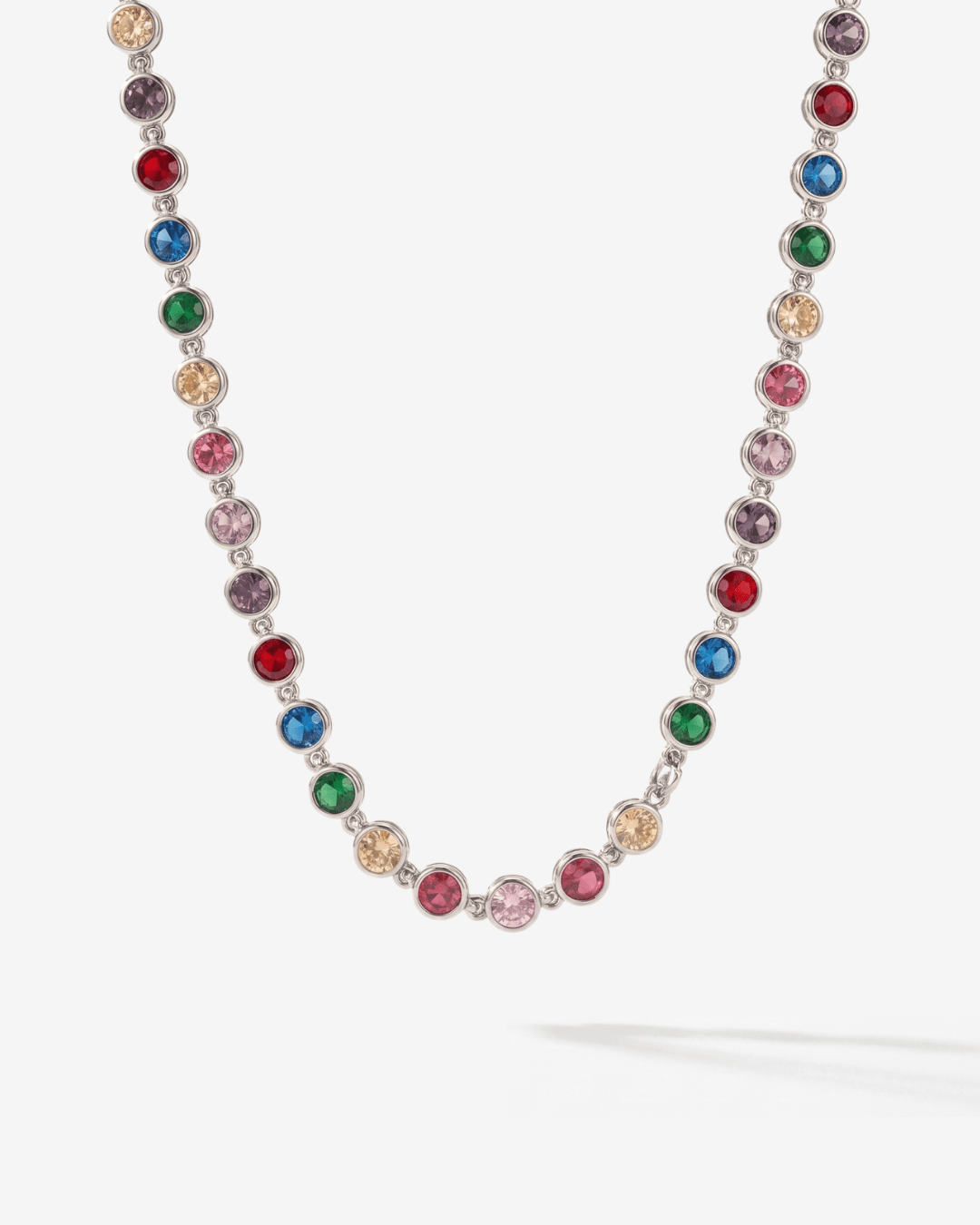 Daisy - Bezel tennis Necklace - Stainless steel - Opulaire - WATERPROOF jewelry - 