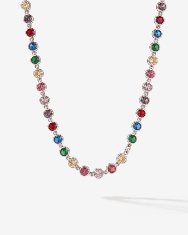 Daisy - Bezel tennis Necklace - Stainless steel - Opulaire - WATERPROOF jewelry - 