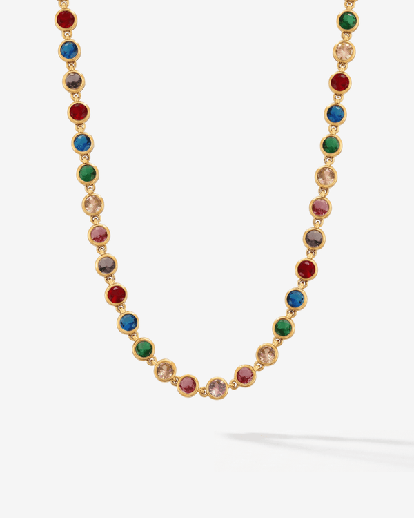 Daisy - Bezel tennis Necklace - Stainless steel - Opulaire - WATERPROOF jewelry - 