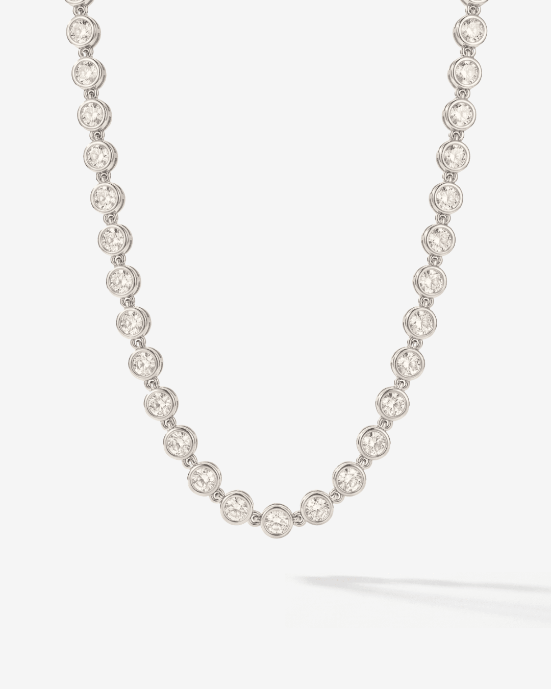 Daisy - Bezel tennis Necklace - Stainless steel - Opulaire - WATERPROOF jewelry - 