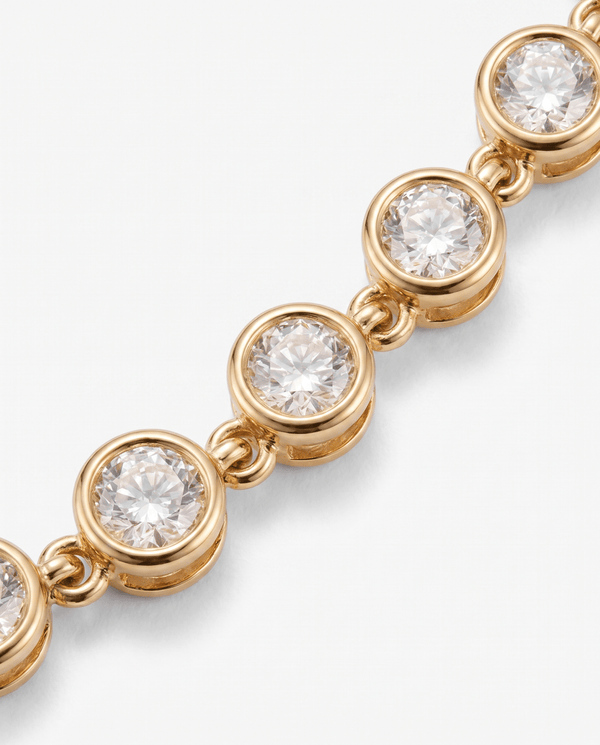 Daisy - Bezel tennis Necklace - Stainless steel - Opulaire - WATERPROOF jewelry - 
