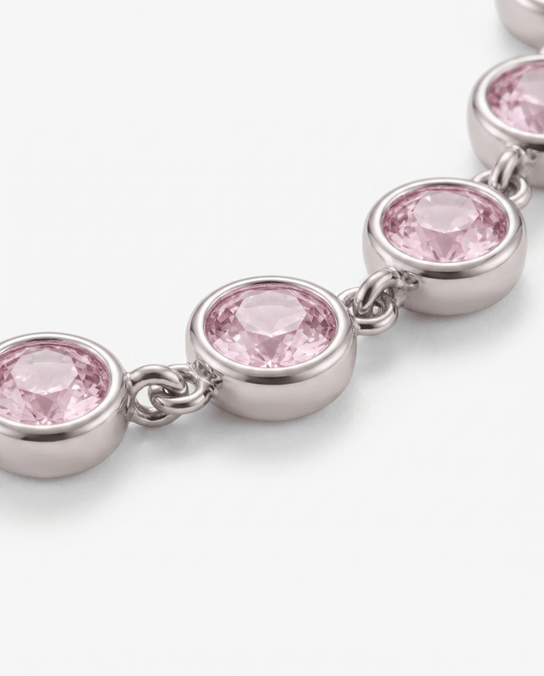 Daisy - Bezel tennis Necklace - Stainless steel - Opulaire - WATERPROOF jewelry - 
