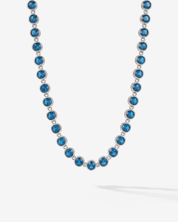 Daisy - Bezel tennis Necklace - Stainless steel - Opulaire - WATERPROOF jewelry - 