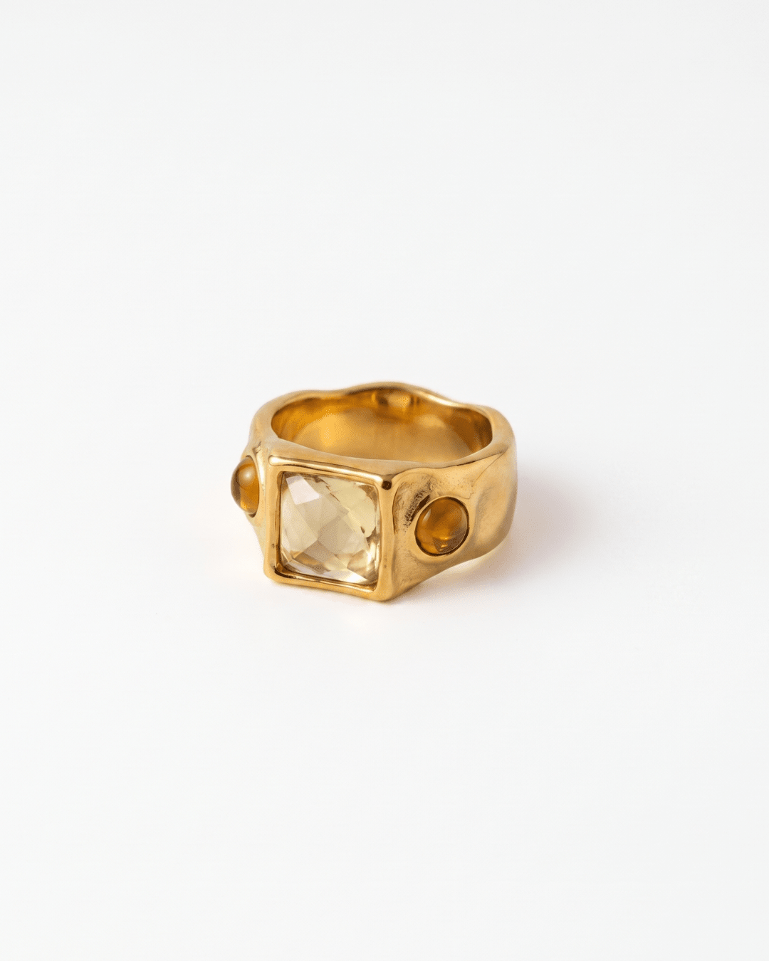 Emma - Chunky stone ring - Stainless steel - Opulaire - WATERPROOF jewelry - EU 52 -
