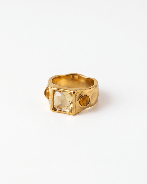 Emma - Chunky stone ring - Stainless steel - Opulaire - WATERPROOF jewelry - EU 52 -