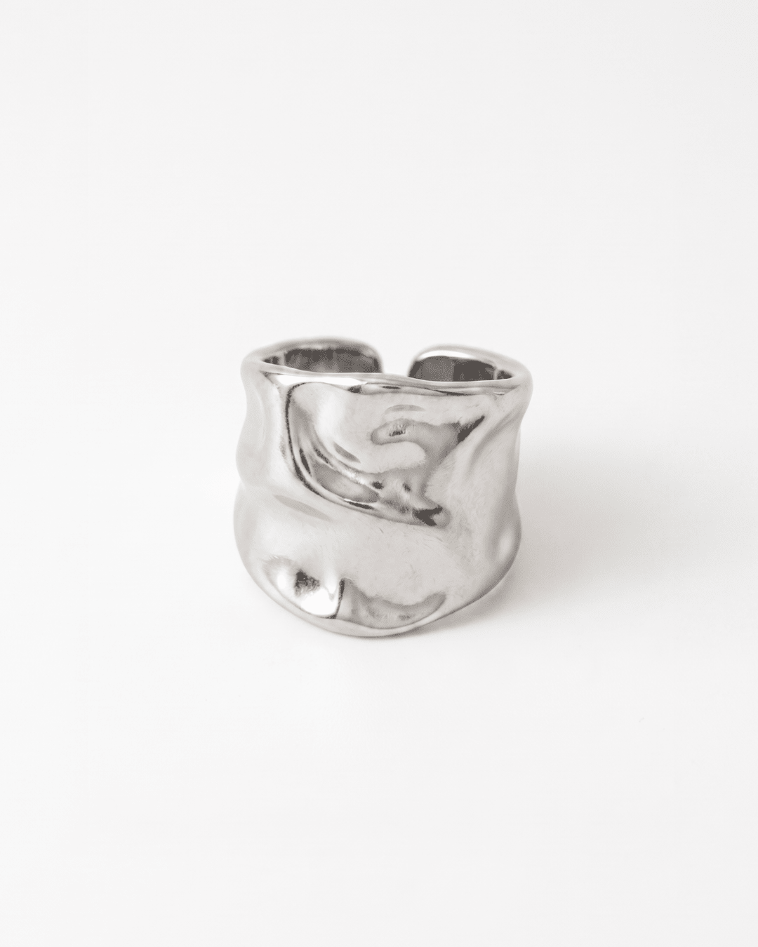 Foggia - Chunky wrinkled ring - Stainless steel - Opulaire - WATERPROOF jewelry - EU 54 -