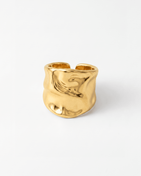 Foggia - Chunky wrinkled ring - Stainless steel - Opulaire - WATERPROOF jewelry - EU 54 -