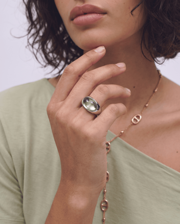 Forlì - Chunky cabochon dome ring - Stainless steel - Opulaire - WATERPROOF jewelry - EU 52 -