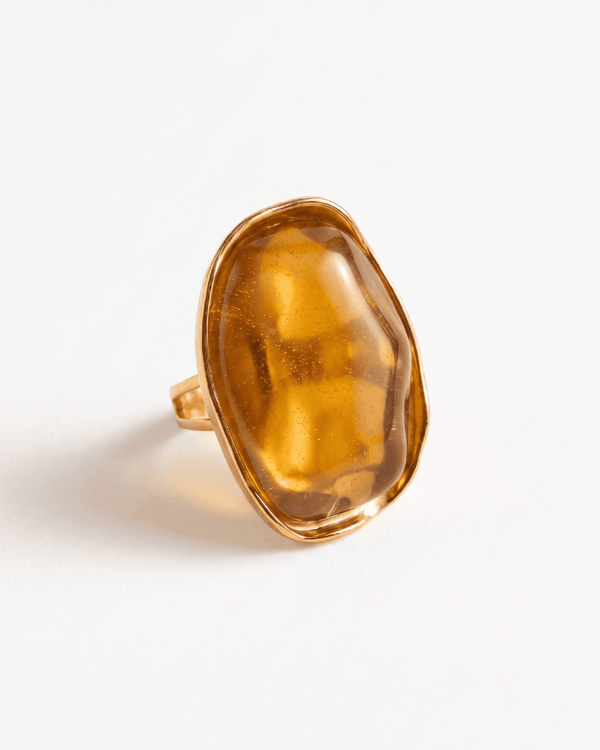 Fudge - Big stone ring - Stainless steel - Opulaire - WATERPROOF jewelry - Adjustable -