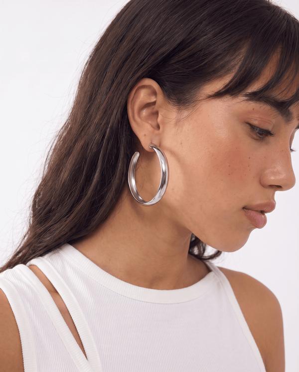 Gianna - Open hoop earrings - Stainless steel - Opulaire - WATERPROOF jewelry - 