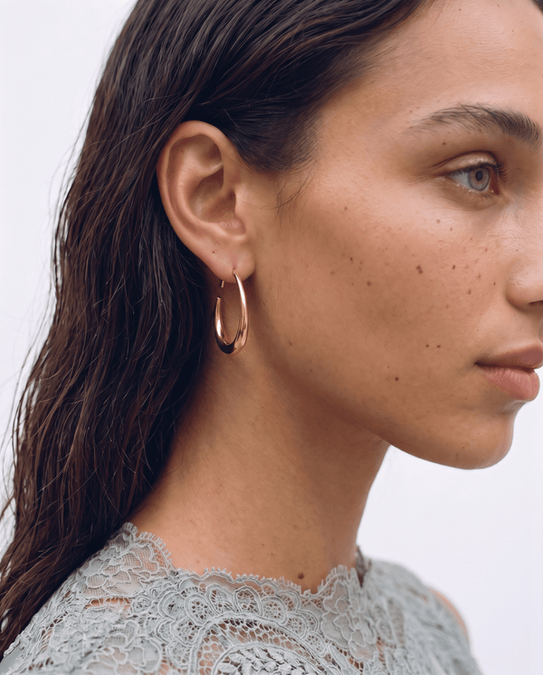Kinea - Threader hoop earrings - Stainless steel - Opulaire - WATERPROOF jewelry - 