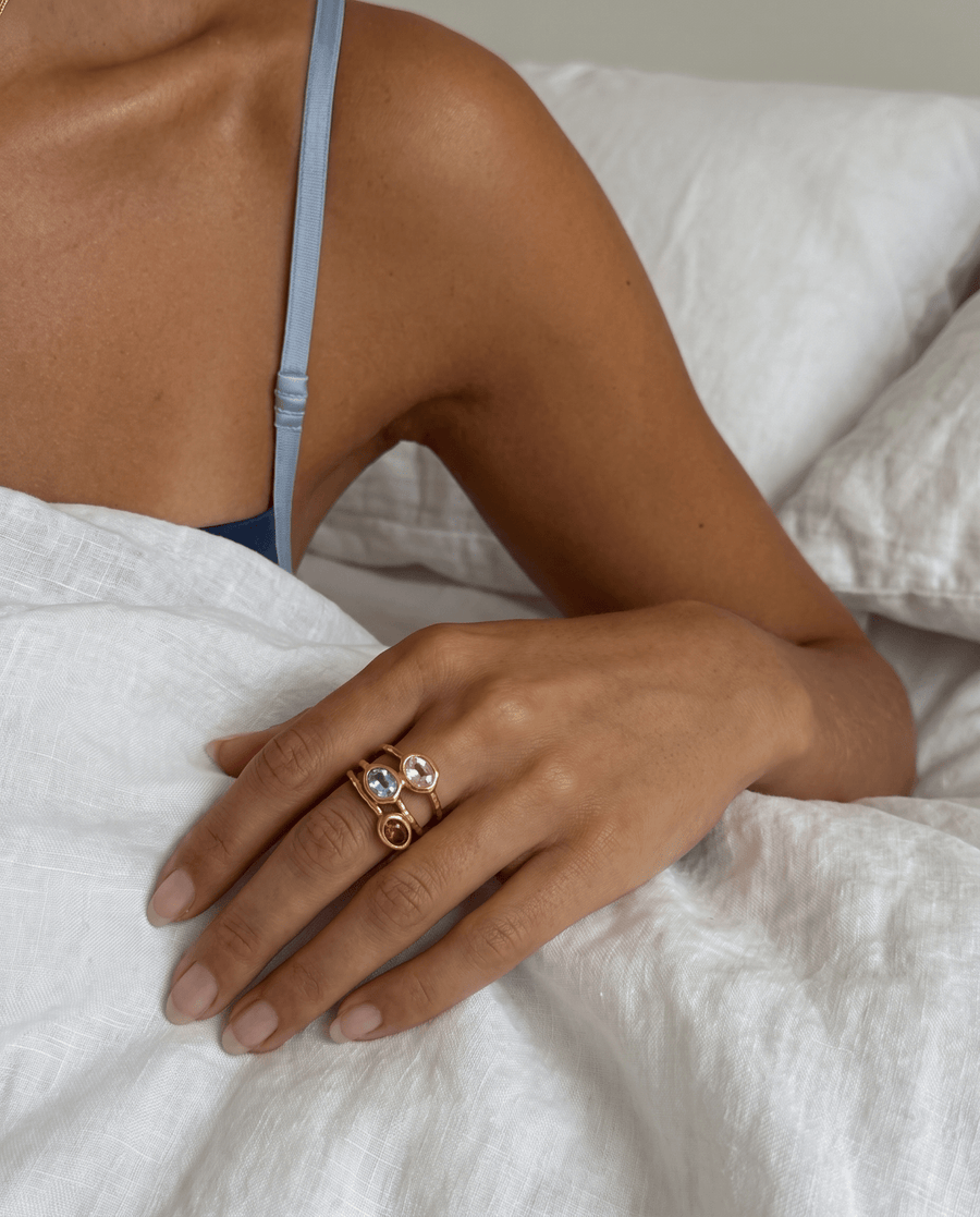 Lova - Gemstone stacking rings - Stainless steel