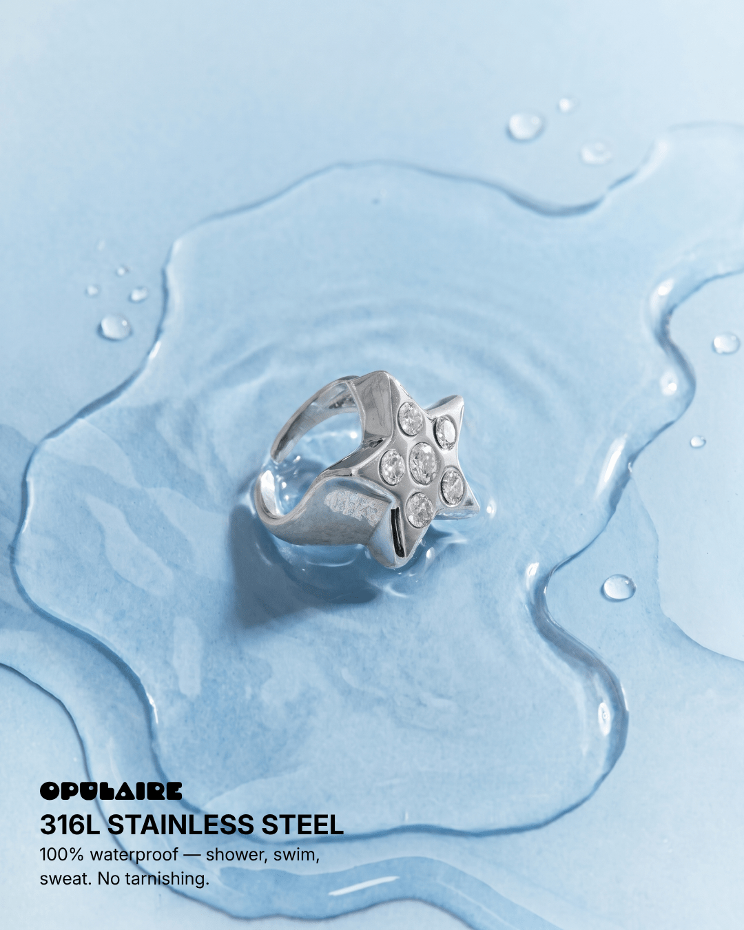 Mills ring - Opulaire - WATERPROOF jewelry - EU 55 -