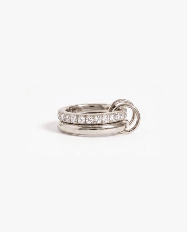 Nella - Stacked stone ring - Stainless steel - Opulaire - WATERPROOF jewelry - EU 54 -