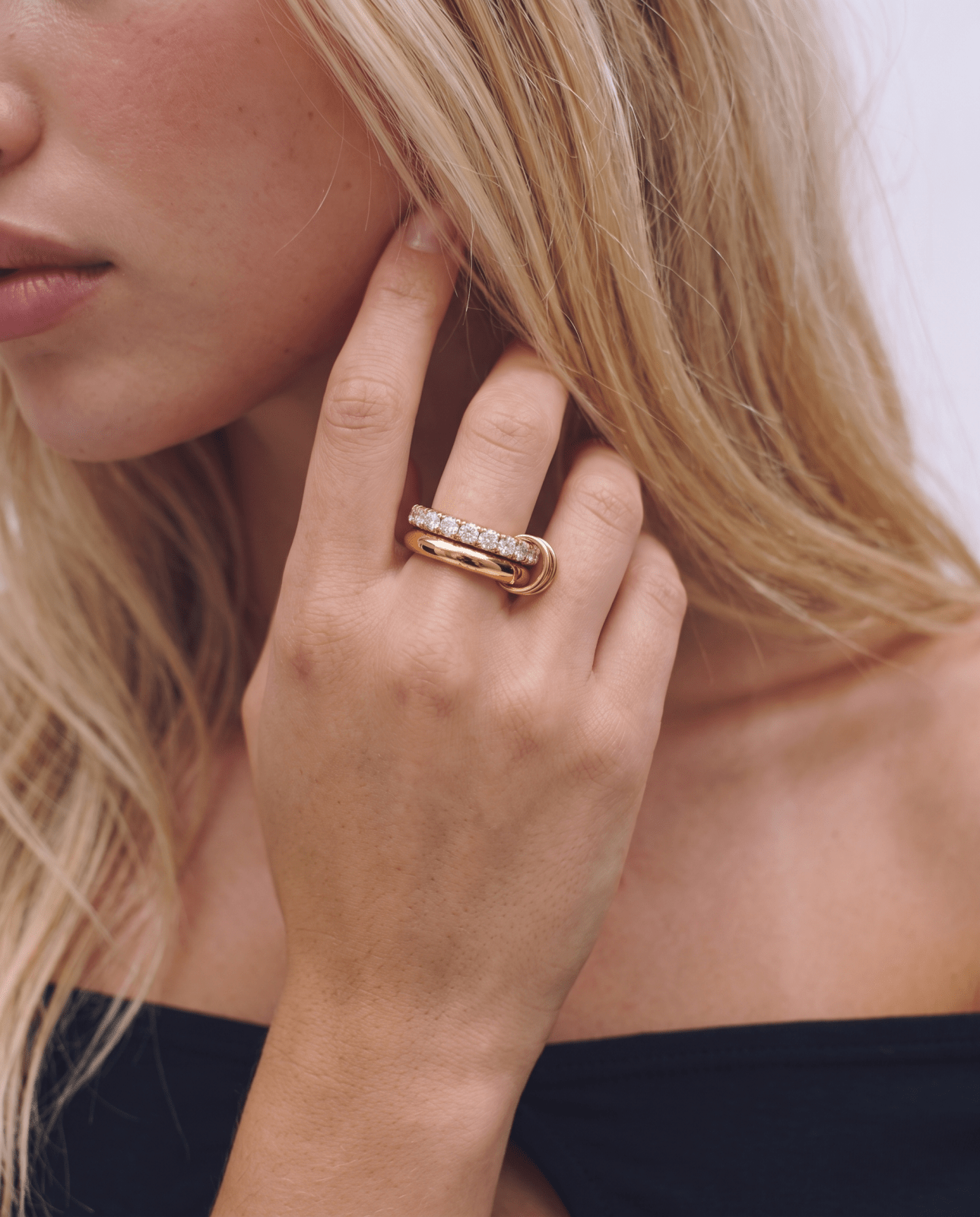 Nella - Stacked stone ring - Stainless steel - Opulaire - WATERPROOF jewelry - EU 54 -