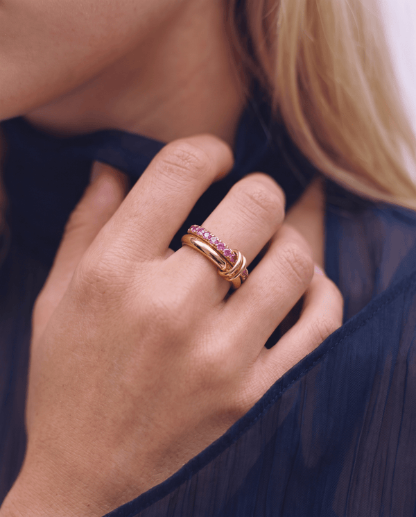 Nella - Stacked stone ring - Stainless steel - Opulaire - WATERPROOF jewelry - EU 54 -