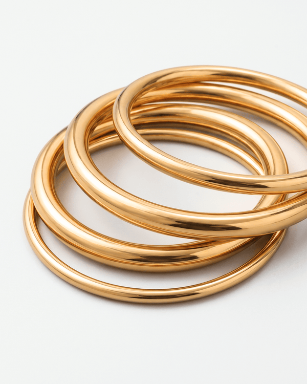 Nina - Tube bangle bracelet - Stainless steel - Opulaire - WATERPROOF jewelry - 