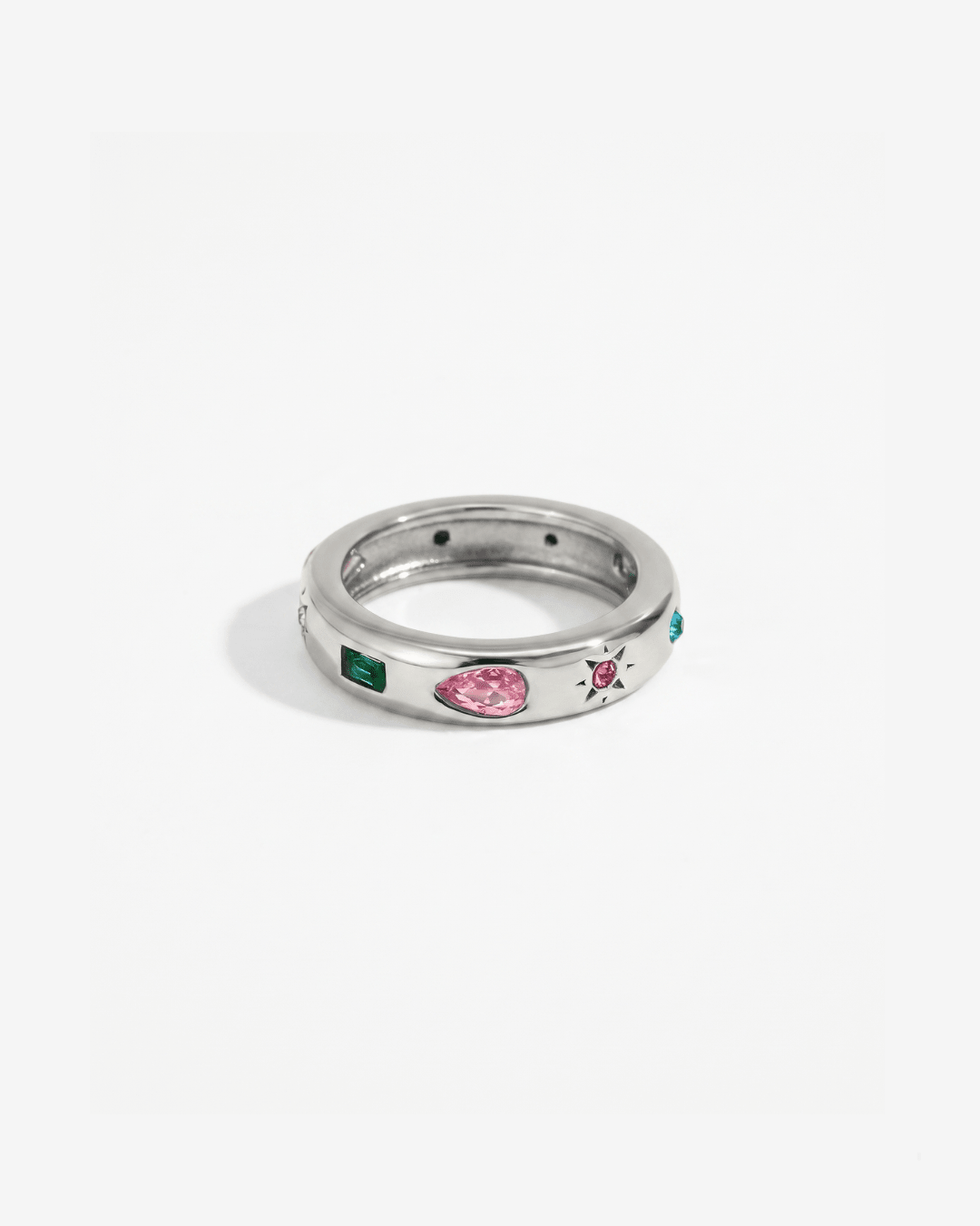 Nubia - Rainbow band ring - Stainless steel - Opulaire - WATERPROOF jewelry - EU 52 -