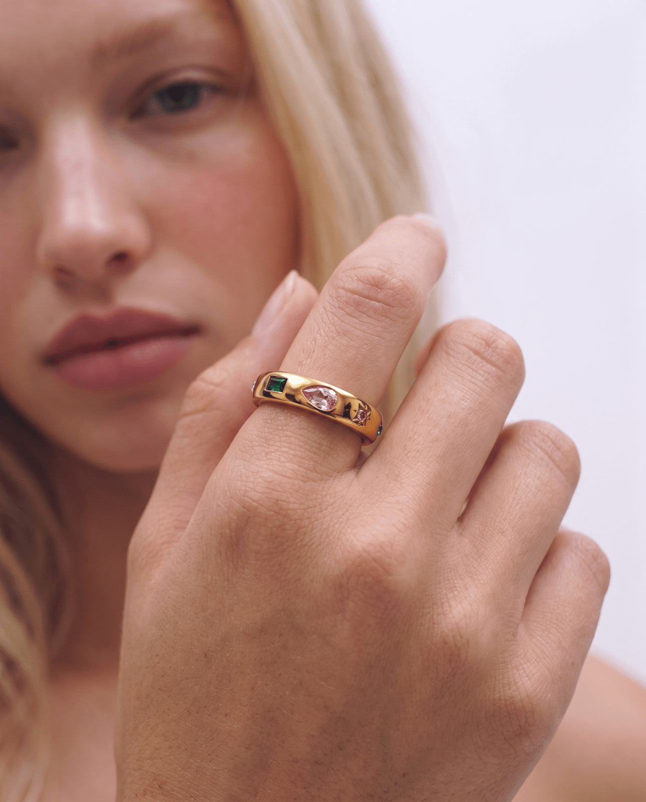 Nubia - Rainbow band ring - Stainless steel - Opulaire - WATERPROOF jewelry - EU 52 -