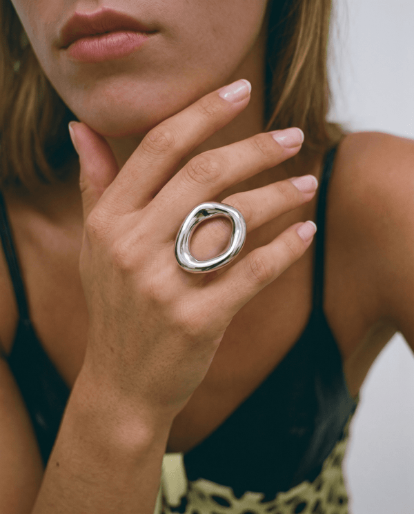 Olivia - Chunky open circle ring - Stainless steel - Opulaire - WATERPROOF jewelry - EU 52 -