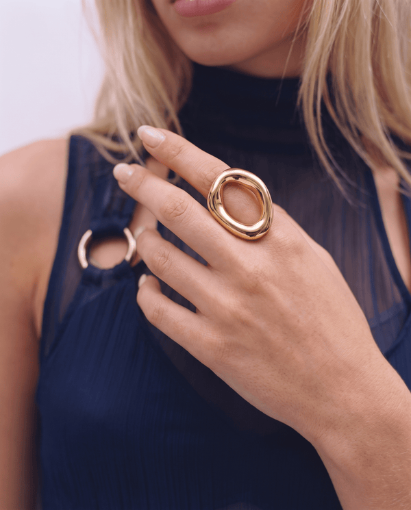 Olivia - Chunky open circle ring - Stainless steel - Opulaire - WATERPROOF jewelry - EU 52 -