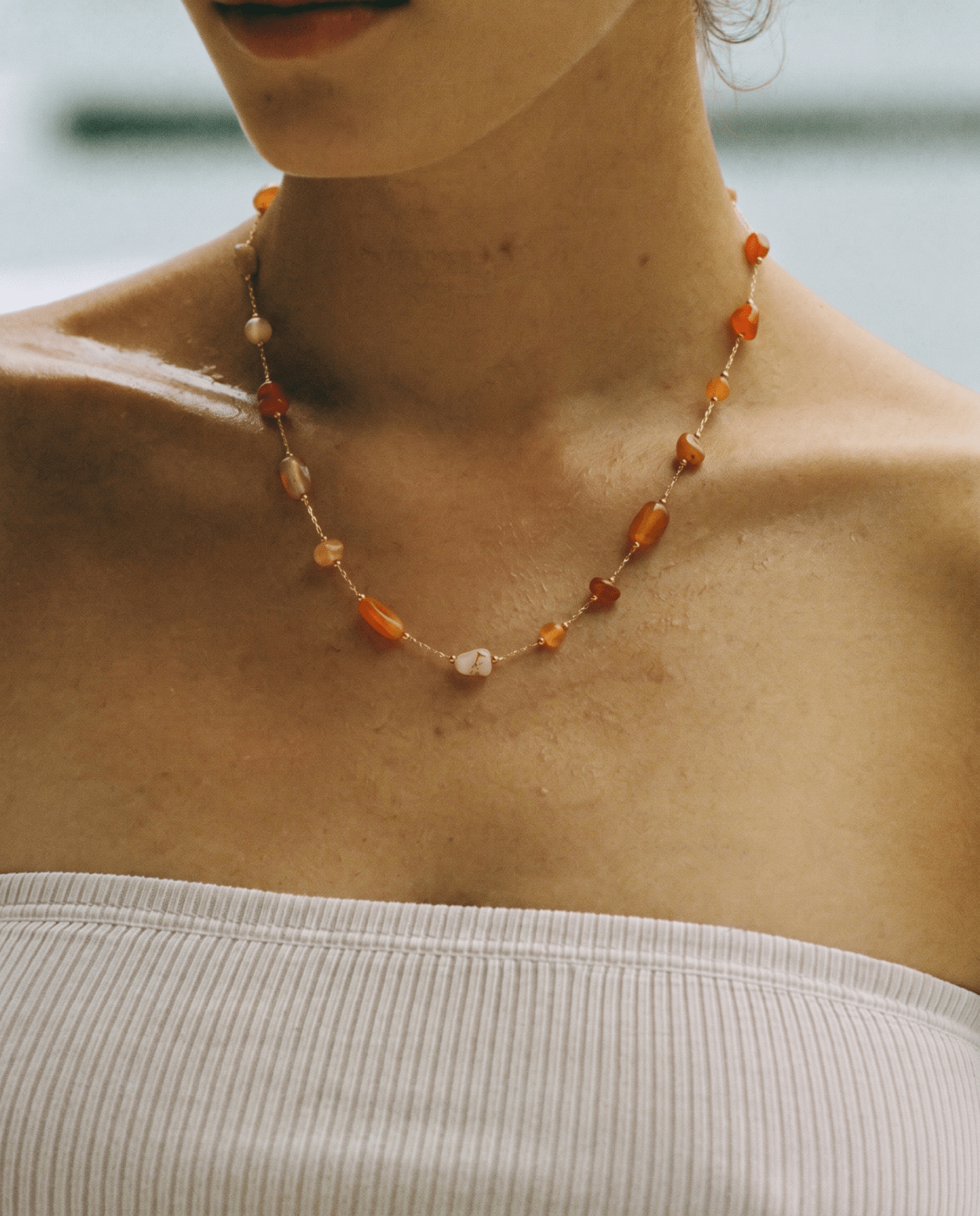 Palermo necklace - Opulaire - WATERPROOF jewelry - Red -