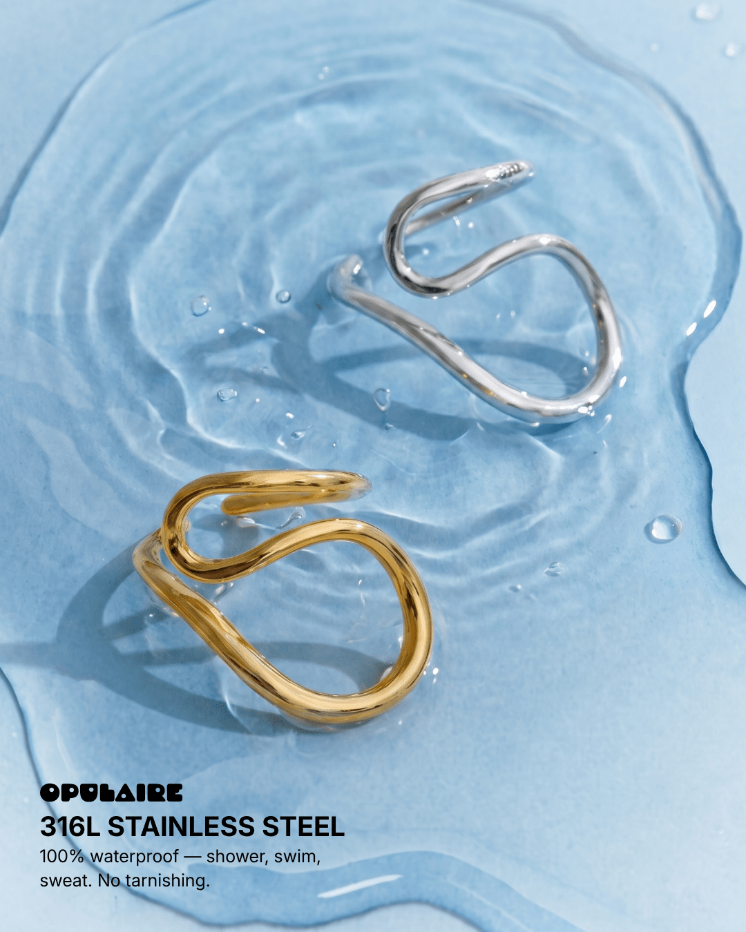Rofa ring - Opulaire - WATERPROOF jewelry - Adjustable -