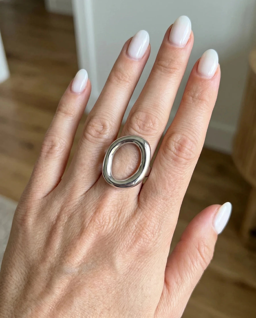 Salerno - Open circle ring - Stainless steel