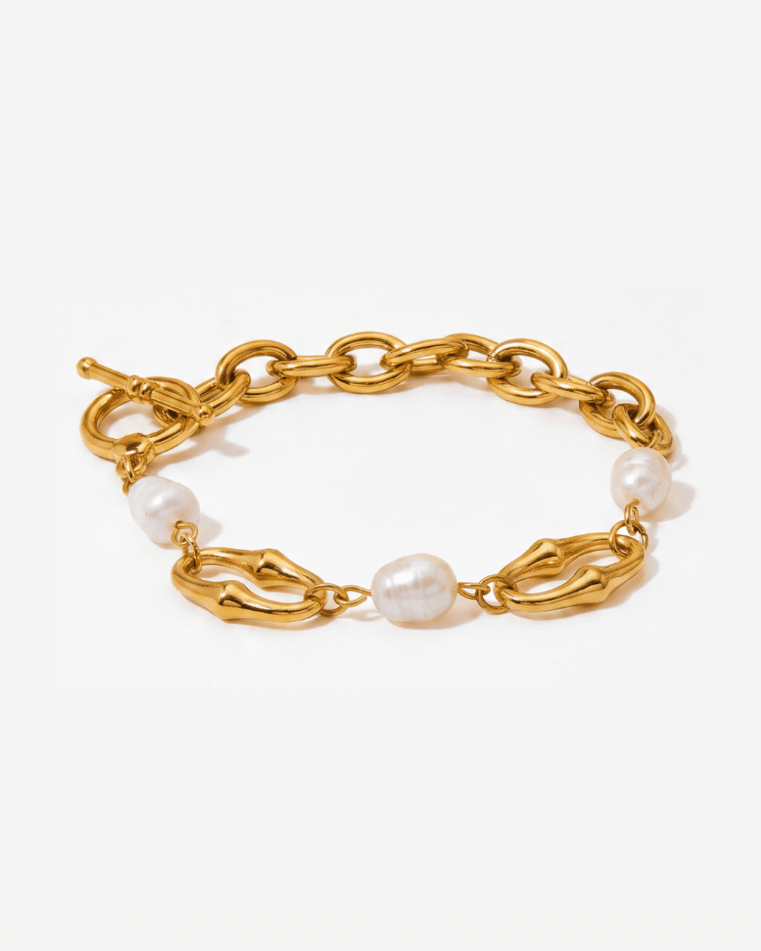 Serri - Pearl link bracelet - Stainless steel - Opulaire - WATERPROOF jewelry - 