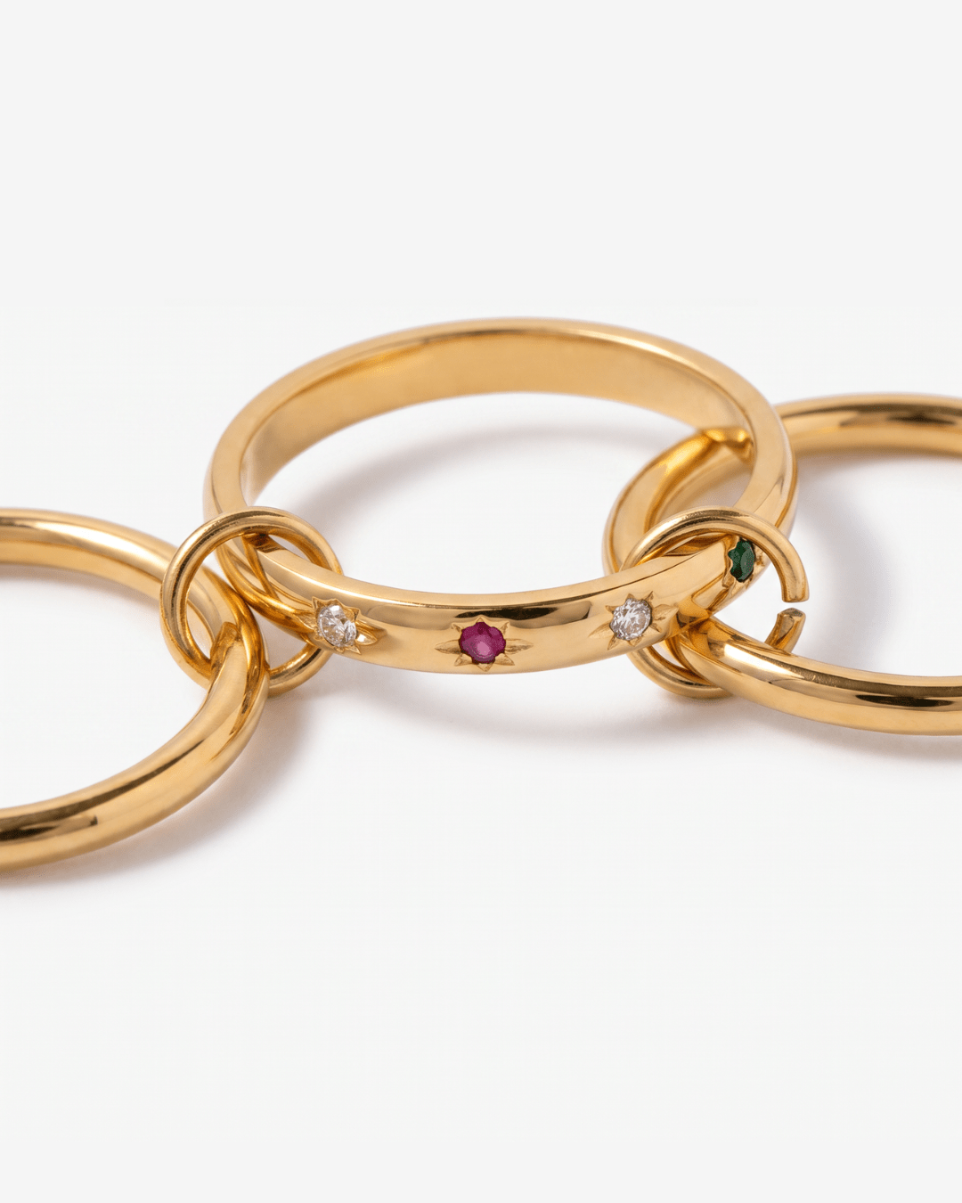 Soho - Stacked ring - Stainless steel - Opulaire - WATERPROOF jewelry - EU 54 -