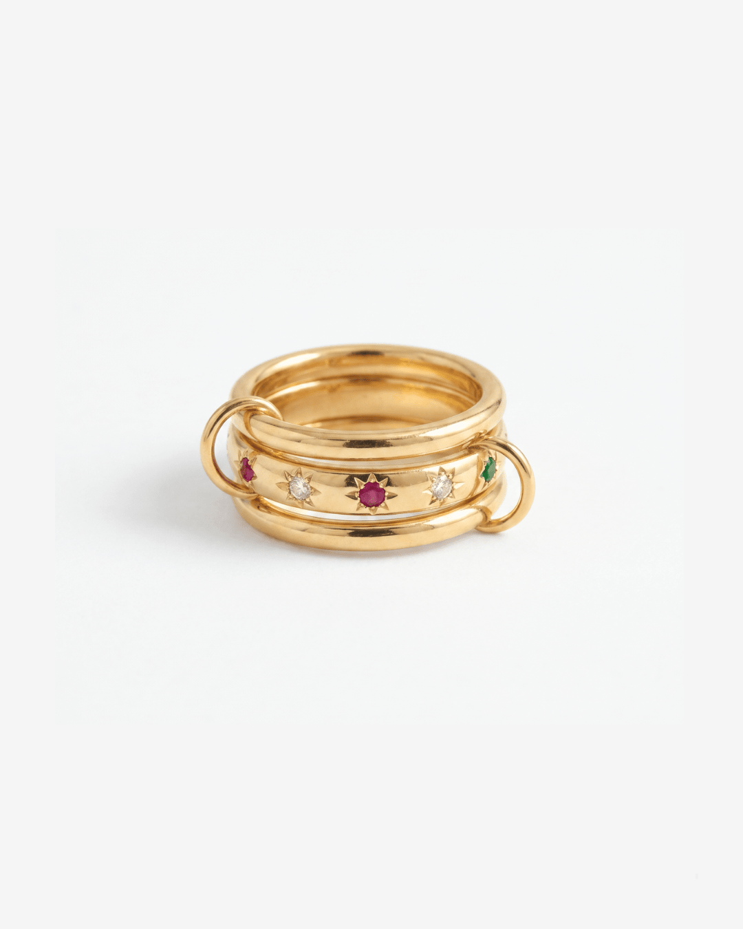 Soho - Stacked ring - Stainless steel - Opulaire - WATERPROOF jewelry - EU 54 -